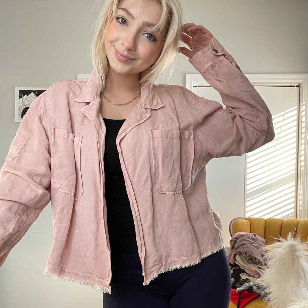 Pink Linen Jacket